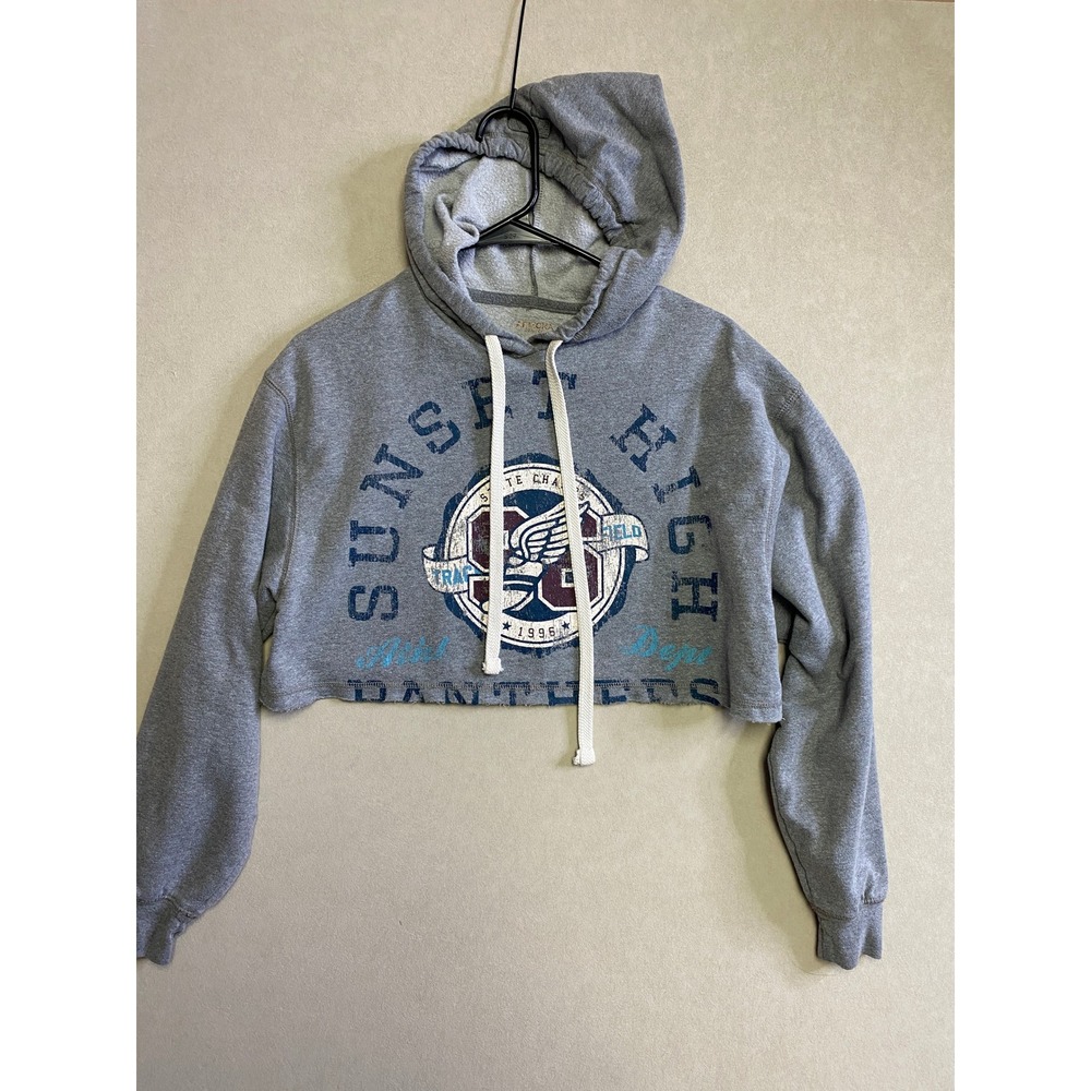 Arizona Jean Co Womens XS Grey Sunset High Panthers Cropped Graphic Hoodie